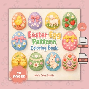 Osterei Muster Malbuch – Frühling im Frühling (PDF, PNG)