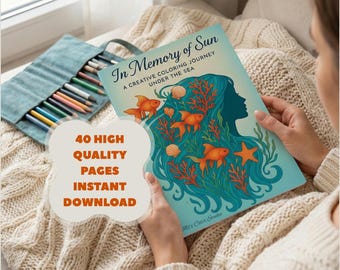 Sea Animals Coloring Book , 40 Ocean Mandala Pages, Stress Relief Calming Activity, Adult Printable
