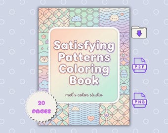 Libro para colorear con patrones geométricos / Diseños para aliviar el estrés en adultos (PDF PNG)