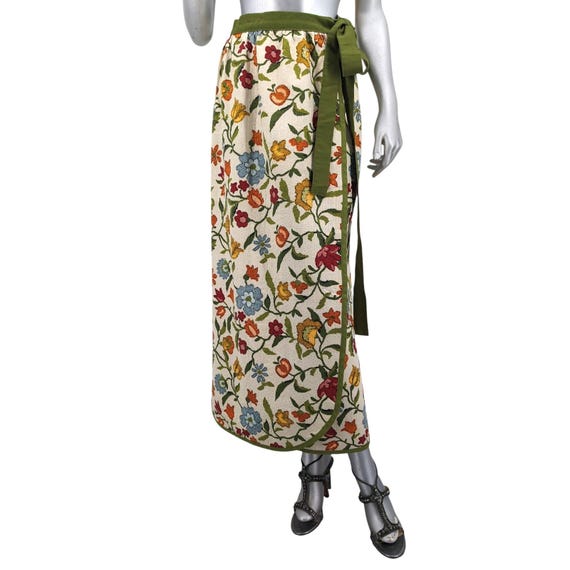 Beautiful Heavy Textured Cotton MAXI WRAP SKIRT V… - image 3