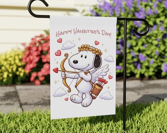 Bannière de jardin Saint-Valentin Cupidon | Drapeau de bienvenue