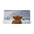 Highland Cows 2026 Desktop Calendar | Desk Planner, Monthly Grid