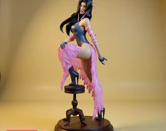 Elegancka bohaterka-zabójczyni STL | Figurka w stylu haute couture do druku 3D | Model ekspozycyjny z żywicy premium