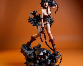 Chompette STL File, Fantasy Female Creature Figure, 1:6 Resin Statue, Presupported & Unsupported, 3D Print Collectible, Digital Download