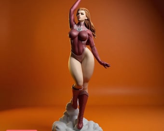 Cosmic Energy Heroine Statue – Multiple Scale Female Superhero STL Files | Pre-Supported & Non-Supported