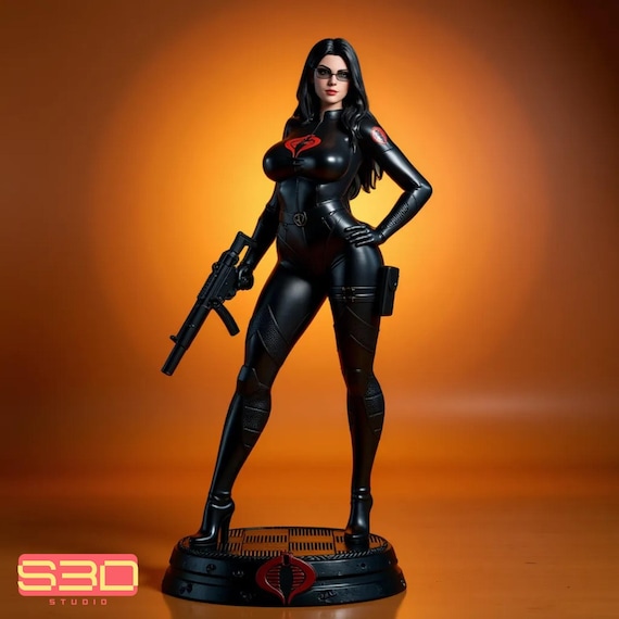 Baroness STL File - Female Agent 3D Print Model - 1:4 Scale Figure - Tactical Suit Girl Statue - Presupported Unsupported - Digital Download