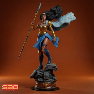 Warrior Queen STL File for 3D Printing, Fantasy Heroine Resin Statue, 178mm Collectible Figure, Digital Download