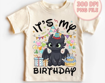 Night Fury Dragon Birthday Boy Digital Download, Dragon Birthday Png, Gift For Dragon Lovers