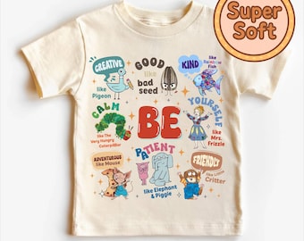 Be Kind Children's Book Back To School T-shirt, Teacher Library Book Club Kindergarten School, Junie B Teacher Tee, Children's Character