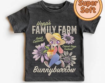 Disneyland Zootopia 2 Hopp'd Family Farm from Bunnyburrow T-shirt, t-shirt Judy Hopps, chemise personnages animaux Disneyland, cadeau pour les fans de Zootopia 2