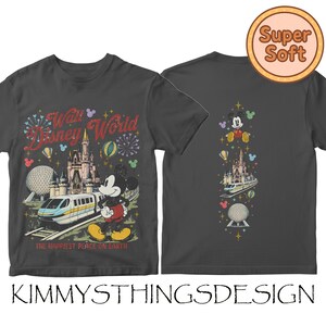 2-sided Walt DisneyWorld and Mickey Shirt, Vintage Style Disneyland Park Tee, Mickey Mouse Disneyworld Shirt, Walt DisneyWorld Trip T-Shirt Bild 2