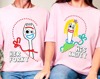 Forky and Knifey Couple Shirt, Toy Story Her Forky Shirt, Toy Story His Knifey Shirt, Toy Story 4 Valentine Shirt