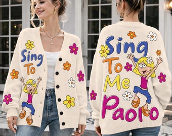 Cardigan carino di Lizzie McGuire a Disneyland, Cardigan retrò lavorato a maglia "This Is What Dreams Are Made Of", Vacanza Disney, Cardigan Disney Channel