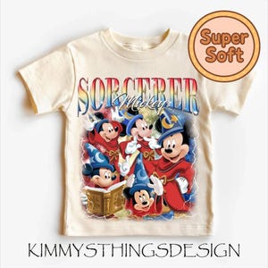 Chemise bootleg Mickey sorcier, sweat-shirt aquarelle Mickey WaltDisney Fantasia, une certaine imagination huh chemise Mickey sorcier, voyage à Disneyland image 2