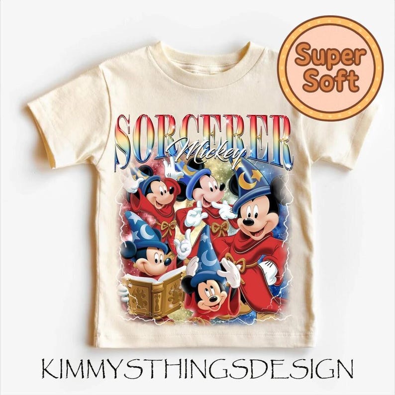 Chemise bootleg Mickey sorcier, sweat-shirt aquarelle Mickey WaltDisney Fantasia, une certaine imagination huh chemise Mickey sorcier, voyage à Disneyland image 2