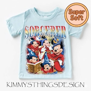Chemise bootleg Mickey sorcier, sweat-shirt aquarelle Mickey WaltDisney Fantasia, une certaine imagination huh chemise Mickey sorcier, voyage à Disneyland image 3