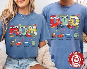 Custom Dad Mom Disneyland Cars Father's Day Shirt | Lightning Mcqueen Dad Shirt | Radiator Spring Shirt