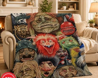 Labyrinth Fleece Blanket, 1986 Labyrinth Quotes Retro Fleece Blanket, Labyrinth Movie'86 Themed Plush, Vintage Movie Blanket, Halloween Gift