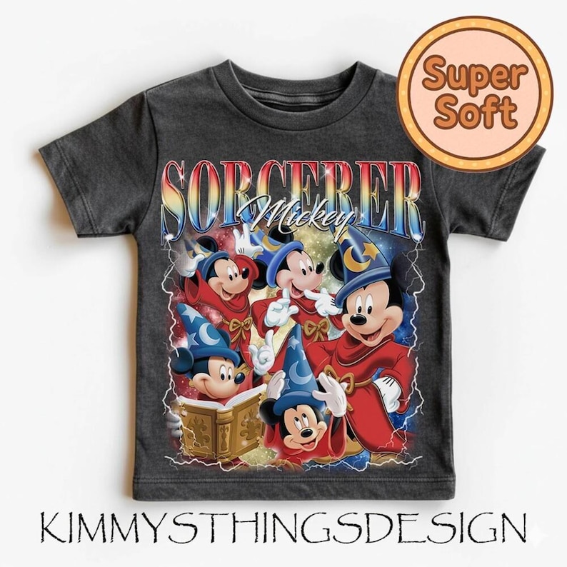 Chemise bootleg Mickey sorcier, sweat-shirt aquarelle Mickey WaltDisney Fantasia, une certaine imagination huh chemise Mickey sorcier, voyage à Disneyland image 1