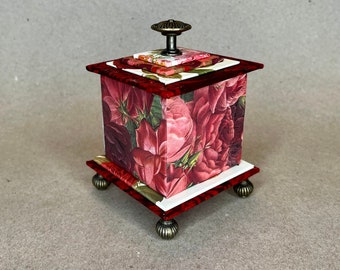 Deliciously Red Gift or Treasure Box - Covered in Roses