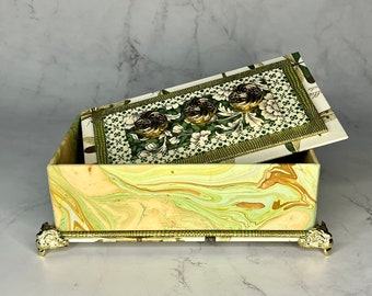 Green and Gold Gift or Treasure Box