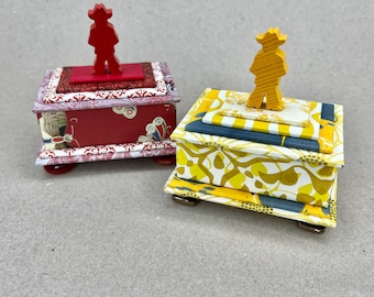 Cowboy Topped Gift Boxes in Red or Yellow