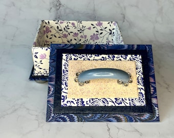 Handmade Gift/Treasure/Jewelry Box In Blues and Purples