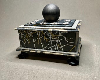 Grey and Silver Gift Box with Neuron Paper