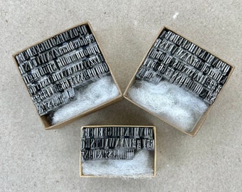 Vintage Letterpress Alphabet in 18pt Onyx - available with single or double lower case letters