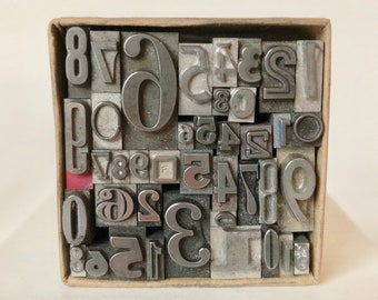 Little Box of Vintage Letterpress Type - Numbers