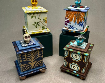 Tall Tiny Skull Boxes for Halloween or Day of the Dead Gifts and Favors
