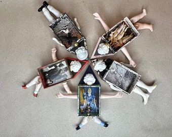Larg(er) Mixed Media Doll House Dolls for Collecting and Decor