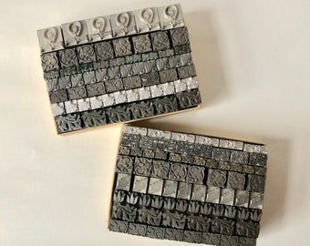 Large Box of Vintage Letterpress Type - Mixed Borders