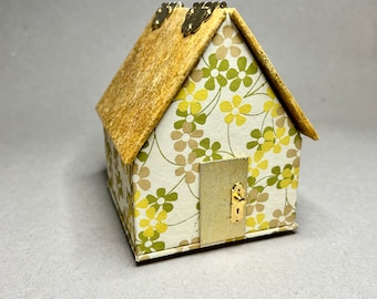 Hinged Roof House Gift Box, Unique Housewarming Keepsake