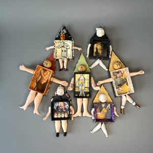 Mixed Media Art Dolls with Vintage Parts for Home Decor