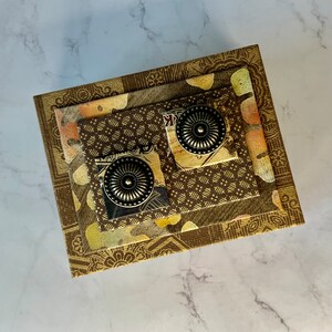 Gift or Treasure Box in Browns, Bronze and Orange image 3