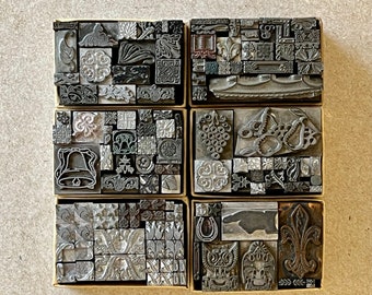 Assorted Vintage Letterpress Ornaments or Dingbats for Collecting Printing and Stamping