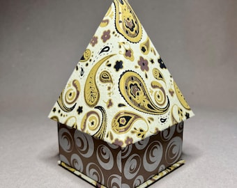 House Shaped Box with Peaked Roof for Gifts and Keepsakes