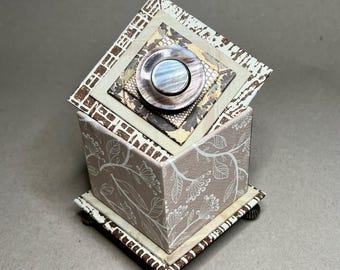 Soft and Subtle Tall Gift Box in Shades of Brown, Taupe and Cream