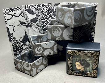 gothic Folding Stair Step Box for Gift or Favor