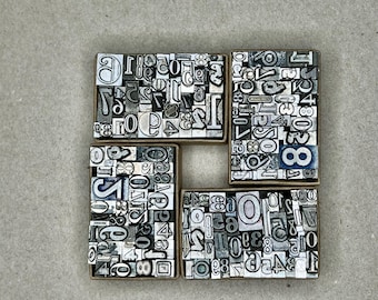 Tiny Box of Vintage Letterpress Numbers for Printing Stamping and Collecting