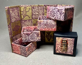 Stair Step Style Gift or Favor Box with Cicada