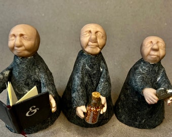 Little Old Man Art Dolls - The Reader, The Alchemist and The Lover