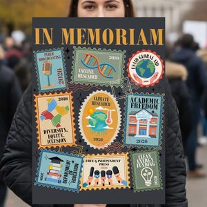 Pro-Democracy Poster, Retro In Memoriam Stamp Top, Anti-Fascism Political Poster, Resist ProtestPoster, Social Justice,  Activist Gift
