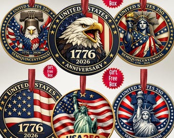 Ozdoba z okazji 250. rocznicy USA, prezent z Ameryki, dekoracja Dzwonu Wolności z lat 1776–2026, ozdoba patriotyczna, Dzień Niepodległości Stanów Zjednoczonych, dekoracja na 4 lipca