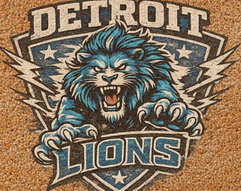 Detroit Football Welcome Mat: Detroit Fan Door Decor, Home Gift