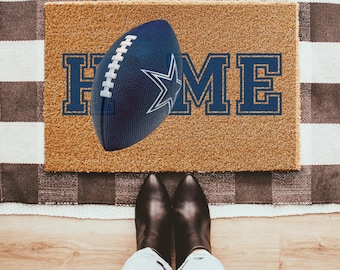Dallas Football Welcome Mat: Dallas Fan Door Decor, Home Gift