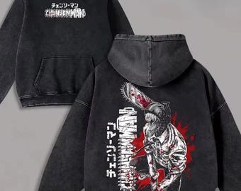 Chainsaw Man Anime Hoodie | Denji Chainsaw Devil Graphic Hoodie | Japanese Manga Sweatshirt | Unisex Streetwear Pullover | Gift for Fans