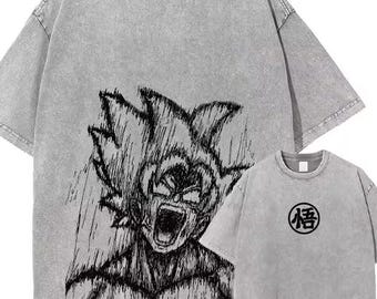 Dragon Ball Goku T-Shirt | Vintage Washed Tee | Anime Graphic Shirt | Manga Streetwear Top | Unisex Anime Gift