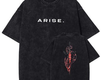 Solo Leveling Anime T-Shirt | Sung Jin-Woo Shadow Monarch Graphic Tee | Korean Manhwa Shirt | Unisex Streetwear Top | Anime Gift for Fans